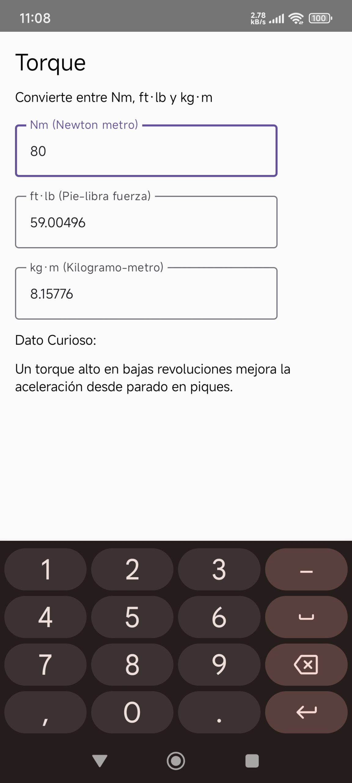 Conversión torque AP Tools PRO